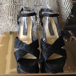 Black velvet platforms